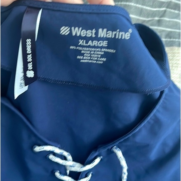 West Marine, Navy Nautical Boat Day Coastal Marina Dress Resort Cover-Up Size XL - Picture 3 of 11